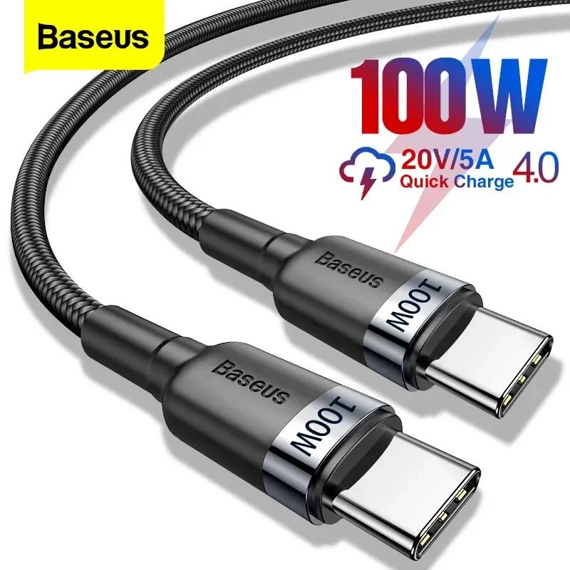 Baseus USB C to USB CŸ ̺, USBC PD   ڵ, USB-C CŸ ̺,  16, 15,  ƽ, ƺ, Ｚ, ڿ, 100W